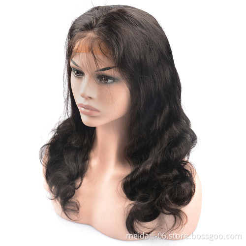Wholesale Virgin Hair Vendors Natural  Color 8" to 30" Brazilian Remy Human Hair Lace Front Wigs for Women